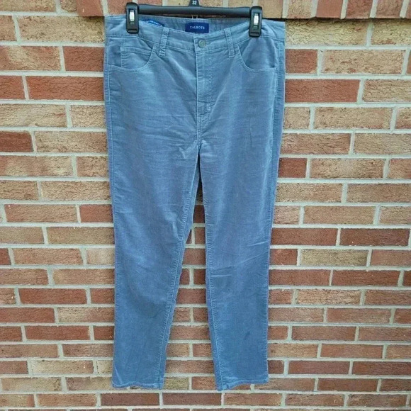 Talbots Grey Suede Career Dress Pants Women's Size 10 High- Waist Straight- Leg - Picture 1 of 7